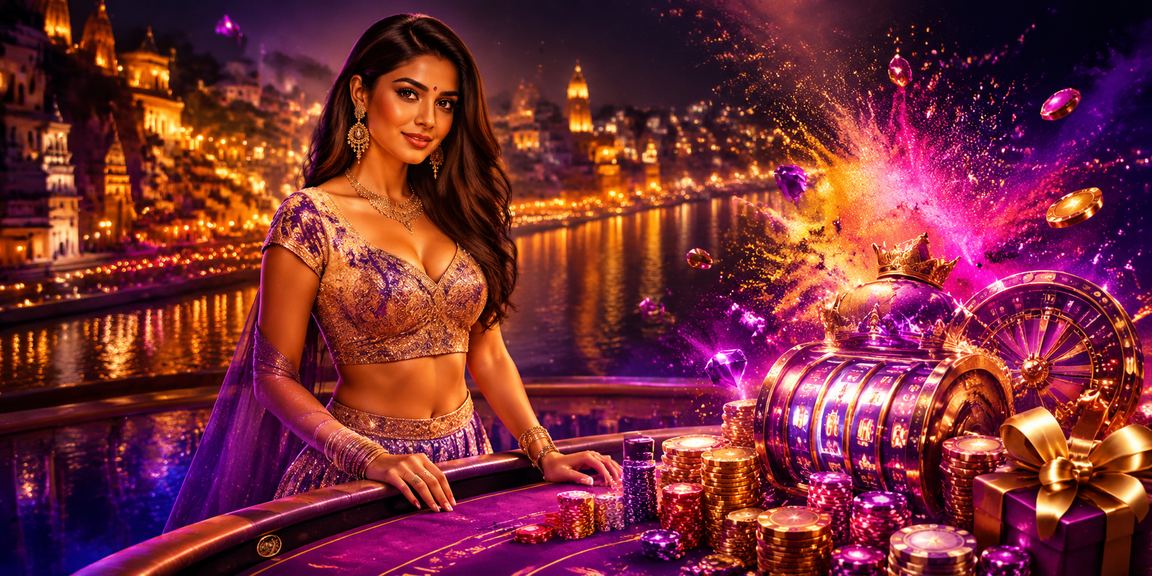 Varanasi ghat with casino and festival entertainment